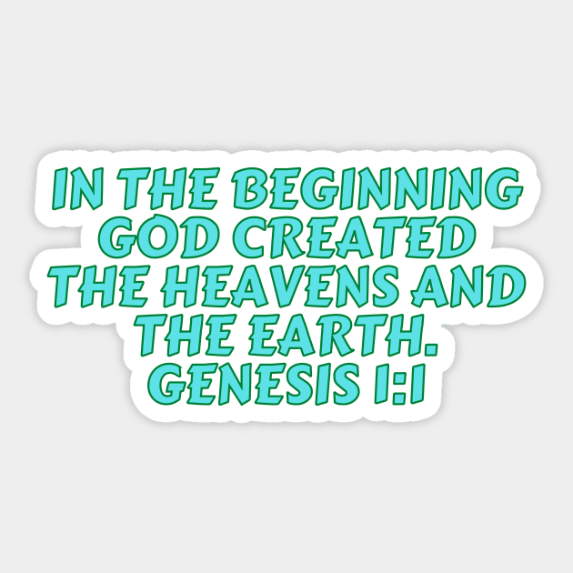 Bible Verse Genesis 1:1 Sticker by Prayingwarrior